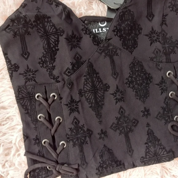 LAST 1!!! Killstar dbl corset Halter Top! nwt in bags! Victorian Gothic corset! - Picture 3 of 10